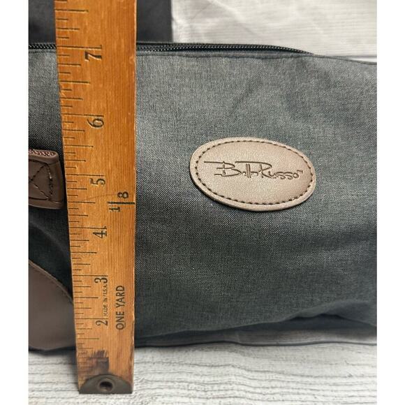 Bella Russo Charcoal Gray Weekender Canvas Bag Tote & Cosmetic Bag - Picture 6 of 12